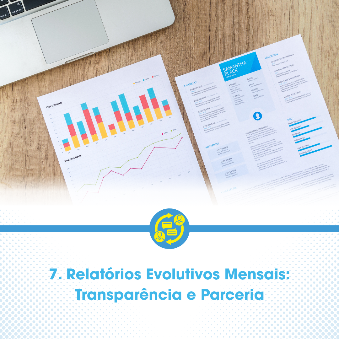 Acreditamos na parceria com os pais. Por isso, a cada mês, a família recebe relatórios evolutivos mensais detalhados, que mostram as conquistas alcançadas, os dados de progresso e os próximos passos. Essa transparência é fundamental para que os pais participem ativamente e acompanhem cada avanço do seu filho de perto.